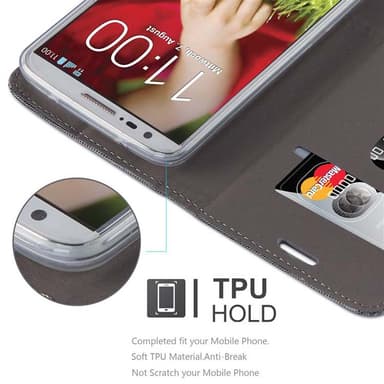 LG G2 MINI Suojakuori Lompakkokotelo (harmaa)