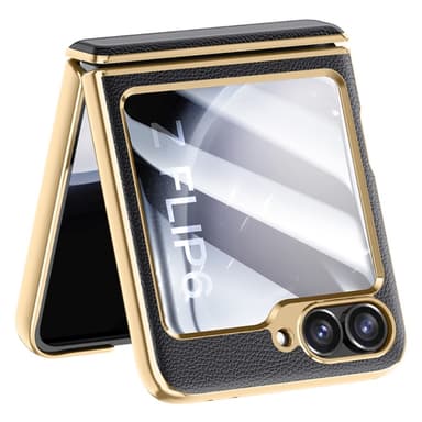 Samsung Z Flip6 SKALO Gold Edge Suojakurori - Musta