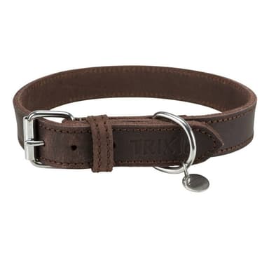 Maalaismainen fatnahkakaulus, m–l: 42–48 cm/25 mm, tummanruskea, Trixie