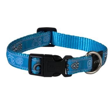Kaulus Rogz Fancy Dress M 16mm Scooter, Turquoise Paw kuvio