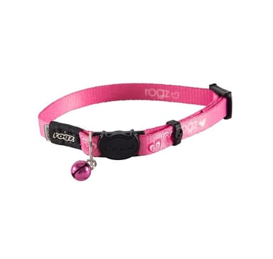 Kissan kaulus KiddyCat vaaleanpunaiset sydämet 20-31cm/11mm