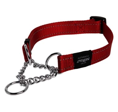 Half-poof kaulus Rogz Utility M 16mm Snake Obedience, punainen heijastin