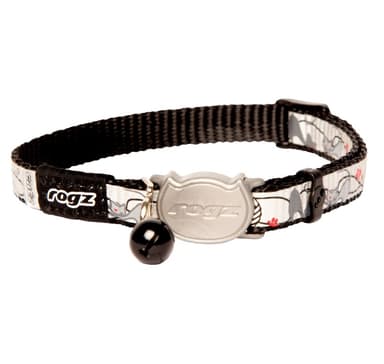 Reflectocat 11mm pieni heijastava safelock irrotettava kissan kaulus, musta kissan design, Rogz