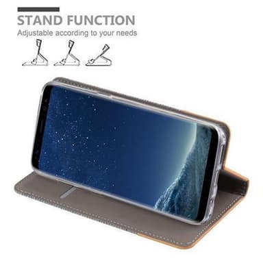 Samsung Galaxy S8 Suojakuori Lompakkokotelo (harmaa)