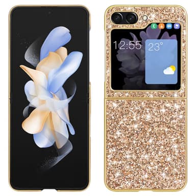 SKALO Samsung Z Flip6 Glitteriä TPU Suojakuori - Kulta