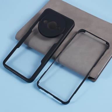 SKALO Xiaomi Redmi A3 Iskunkestävä Clear Hybrid Suojakuori + suojakalvo - Musta