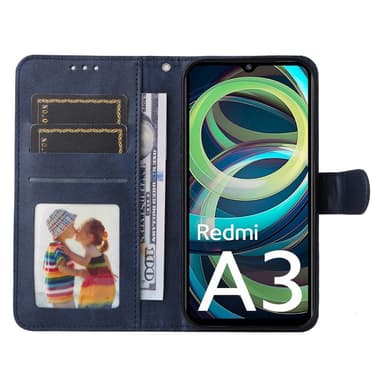 SKALO Xiaomi Redmi A3 PU-nahkainen Lompakkokotelo - Sininen