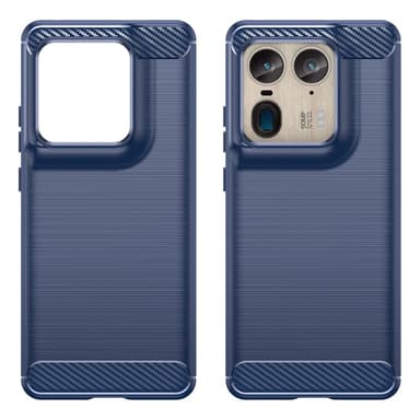SKALO Motorola Edge 50 Ultra Armor Carbon Iskunkestävä TPU suojakuori - Sininen