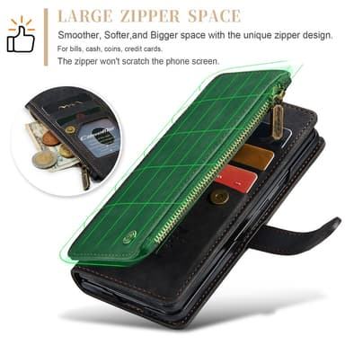 Samsung Z Fold6 CaseMe CaseMe C30 lompakkokotelo - Musta