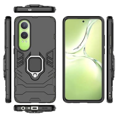 SKALO OnePlus Nord CE4 Lite 5G Armor Hybridi metallirengas kuori - Musta