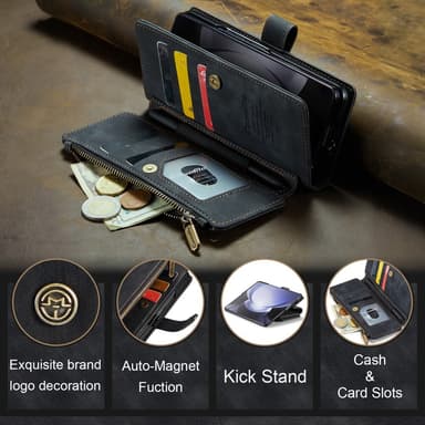 Samsung Z Fold6 CaseMe CaseMe C30 lompakkokotelo - Musta