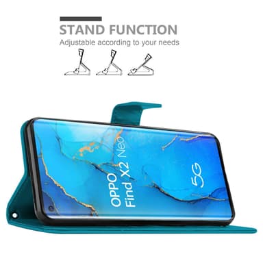 Oppo FIND X2 NEO Suojakuori Lompakkokotelo (Sininen)