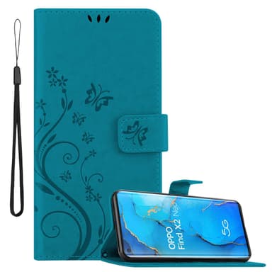 Oppo FIND X2 NEO Suojakuori Lompakkokotelo (Sininen)