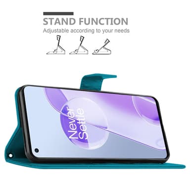 OnePlus 9RT 5G Suojakuori Lompakkokotelo (Sininen)