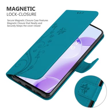 OnePlus 9RT 5G Suojakuori Lompakkokotelo (Sininen)