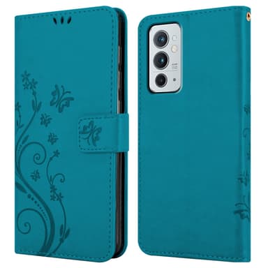 OnePlus 9RT 5G Suojakuori Lompakkokotelo (Sininen)