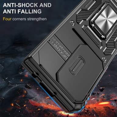 SKALO Samsung Z Fold6 Armor hybridi metallirengas kameran liukusäädin - Musta