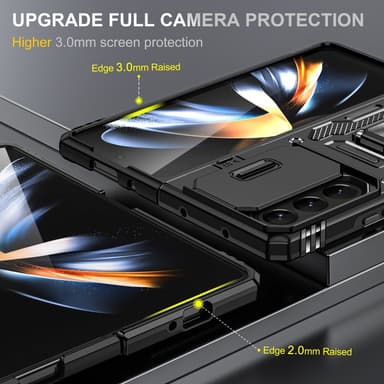 SKALO Samsung Z Fold6 Armor hybridi metallirengas kameran liukusäädin - Musta