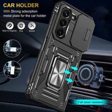 SKALO Samsung Z Fold6 Armor hybridi metallirengas kameran liukusäädin - Musta