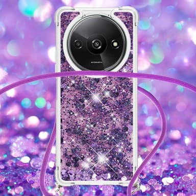 SKALO Xiaomi Redmi A3 Juoksuhiekka Glitter Mobile kaulapanta - Violetti