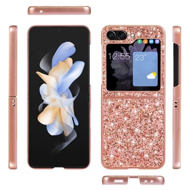 SKALO Samsung Z Flip6 Glitteriä TPU Suojakuori - Sininen