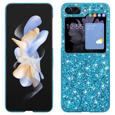 SKALO Samsung Z Flip6 Glitteriä TPU Suojakuori - Sininen