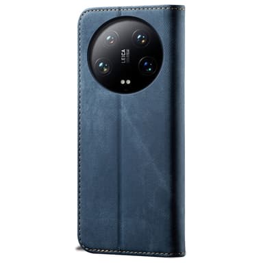 SKALO Xiaomi 14 Ultra 5G Jeans Lompakkokotelo - Sininen