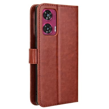 SKALO Motorola Edge 50 Fusion PU-nahkainen Lompakkokotelo - Ruskea