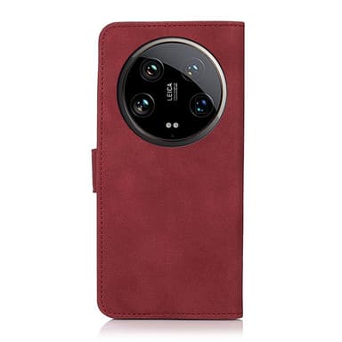 SKALO Xiaomi 14 Ultra 5G KHAZNEH Lompakkokotelo PU-nahasta - Punainen
