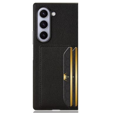 SKALO Samsung Z Fold6 PU-nahkainen Korttikotelo - Musta