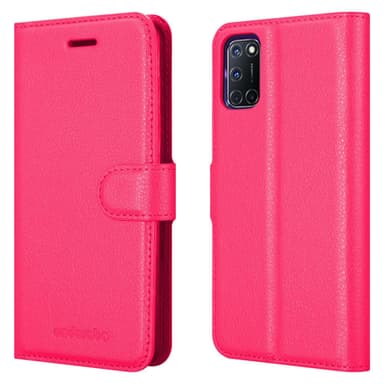 Oppo A72 Suojakuori Lompakkokotelo (Vaaleanpunainen)