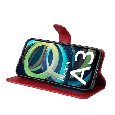 SKALO Xiaomi Redmi A3 PU-nahkainen Lompakkokotelo - Punainen