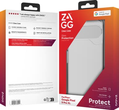 Zagg Google Pixel 9 Pro XL läpinäkyvä suojakuori