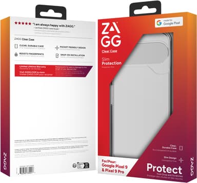 Zagg Google Pixel 9/9 Pro läpinäkyvä suojakuori