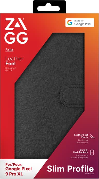 Zagg Google Pixel 9/9 Pro lompakkokotelo (musta)