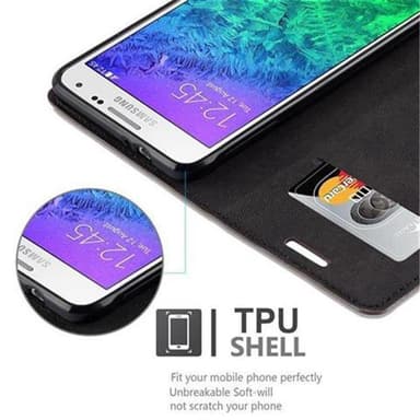 Samsung Galaxy ALPHA Suojakuori Lompakkokotelo (Ruskea)