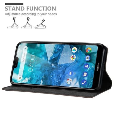 Nokia 7.1 Suojakuori Lompakkokotelo (Ruskea)
