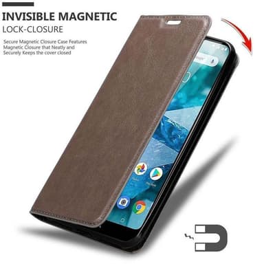 Nokia 7.1 Suojakuori Lompakkokotelo (Ruskea)