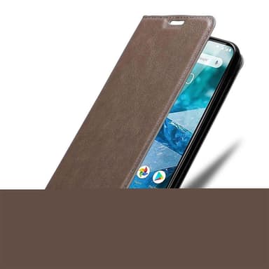 Nokia 7.1 Suojakuori Lompakkokotelo (Ruskea)