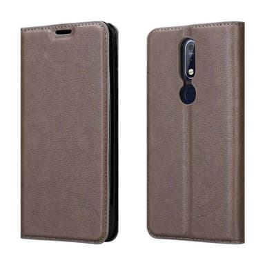Nokia 7.1 Suojakuori Lompakkokotelo (Ruskea)