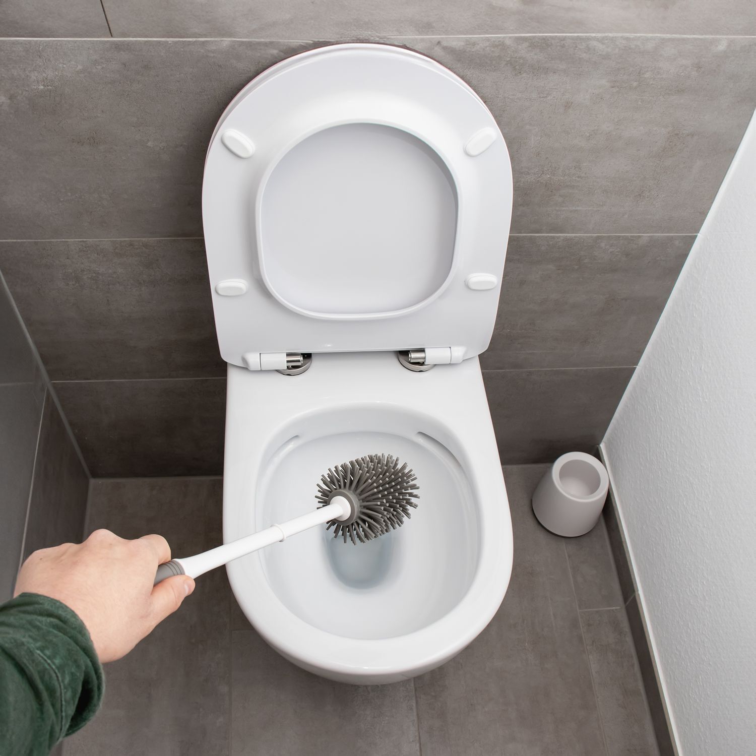 Silikoninen WC-Harja käytännöllisellä astialla