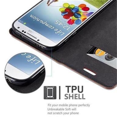 Samsung Galaxy S4 Suojakuori Lompakkokotelo (Ruskea)