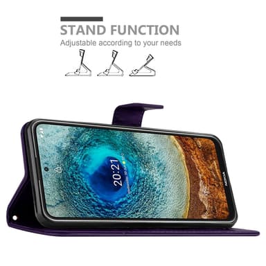Nokia X10 / X20 Suojakuori Lompakkokotelo (Violetti)