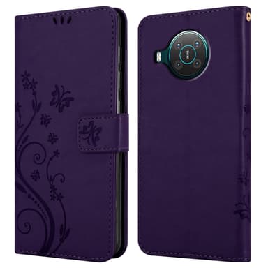 Nokia X10 / X20 Suojakuori Lompakkokotelo (Violetti)