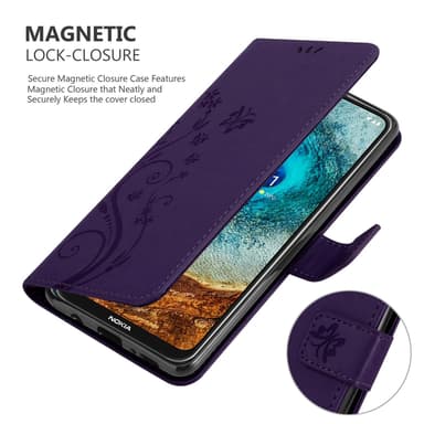 Nokia X10 / X20 Suojakuori Lompakkokotelo (Violetti)
