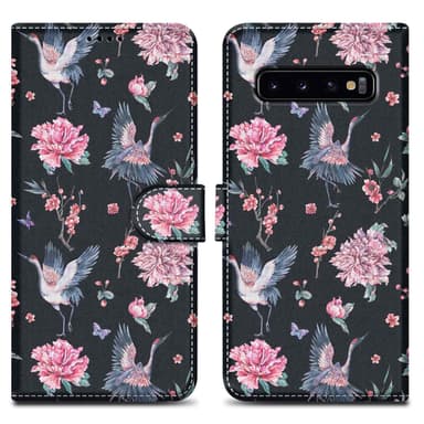 Samsung Galaxy S10 4G Suojakuori Lompakkokotelo (Musta)