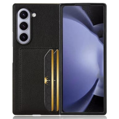 SKALO Samsung Z Fold6 PU-nahkainen Korttikotelo - Musta