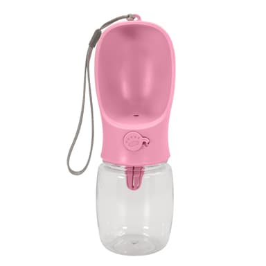 Kannettava vesipullo koirille 350 ml (vaaleanpunainen)