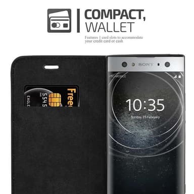 Sony Xperia XA2 ULTRA Suojakuori Lompakkokotelo (Musta)
