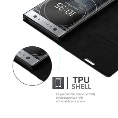 Sony Xperia XA2 ULTRA Suojakuori Lompakkokotelo (Musta)